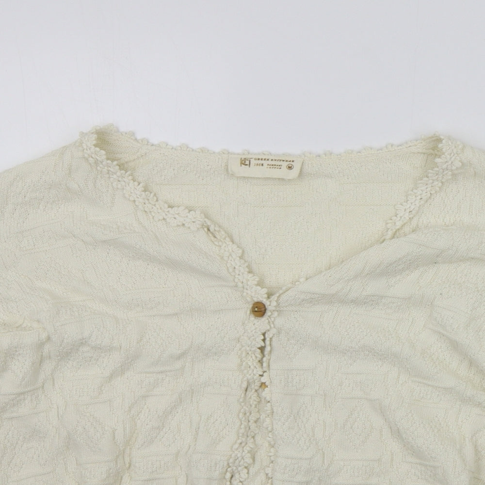 green knitwear Womens Beige   Cardigan Jumper Size M