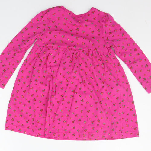 George Girls Pink Floral  T-Shirt Dress  Size 2-3 Years