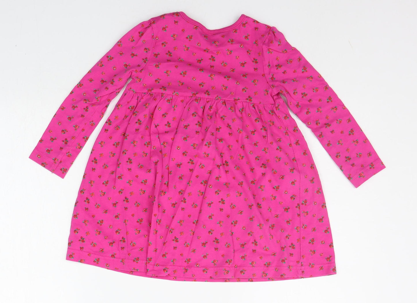 George Girls Pink Floral  T-Shirt Dress  Size 2-3 Years