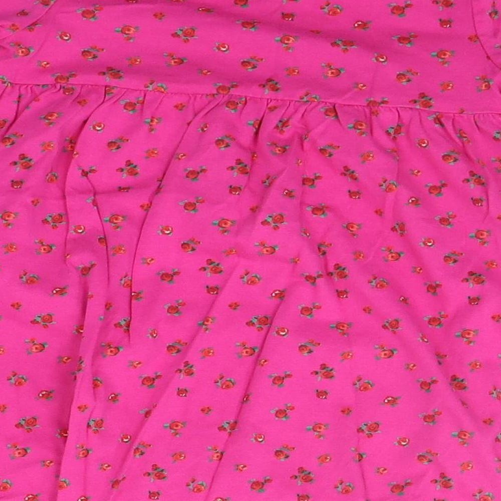 George Girls Pink Floral  T-Shirt Dress  Size 2-3 Years