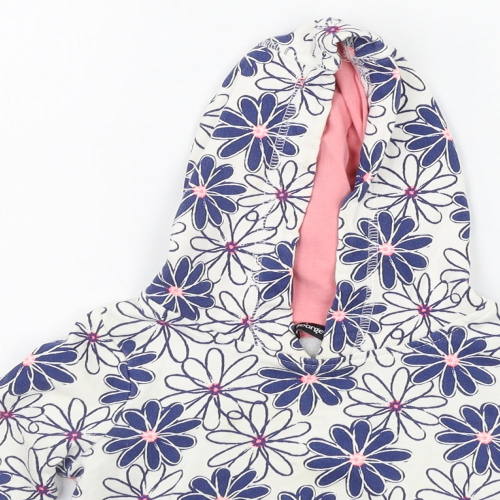 George Boys Blue Floral  Pullover Hoodie Size 2-3 Years