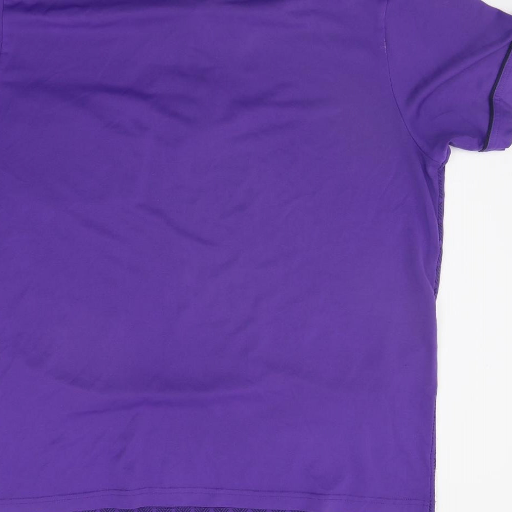 Gabicci Mens Purple Geometric   Polo Size M