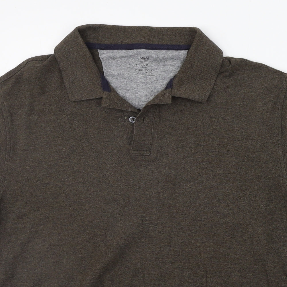 Marks and Spencer Mens Brown    Polo Size L