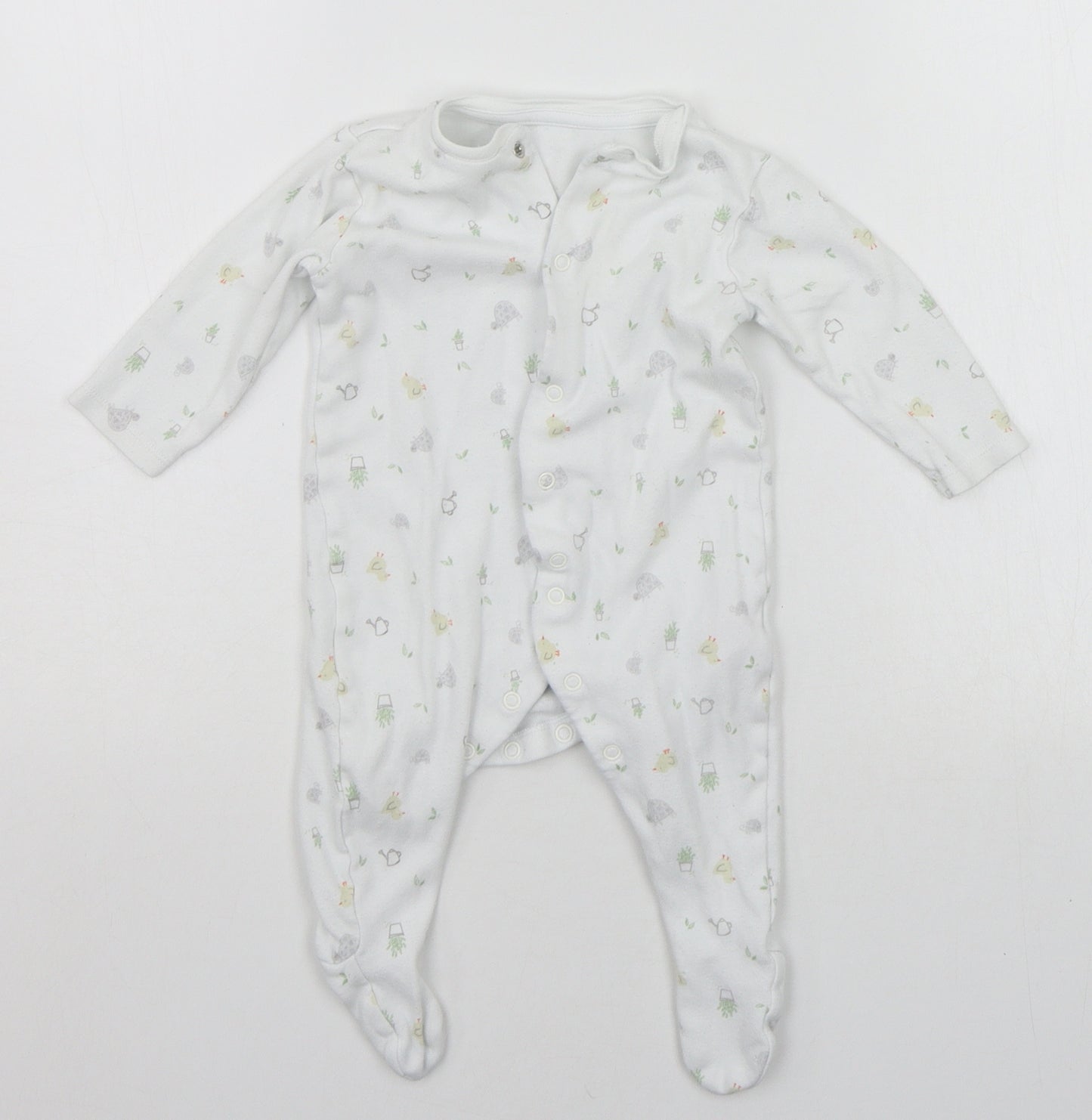 Primark Baby White Geometric  Babygrow One-Piece Size 6-9 Months