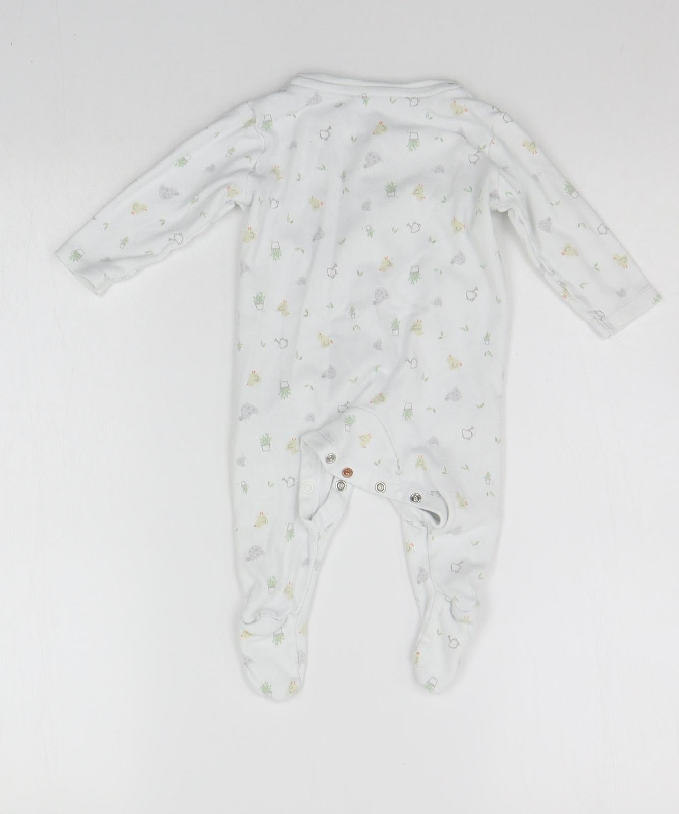 Primark Baby White Geometric  Babygrow One-Piece Size 6-9 Months