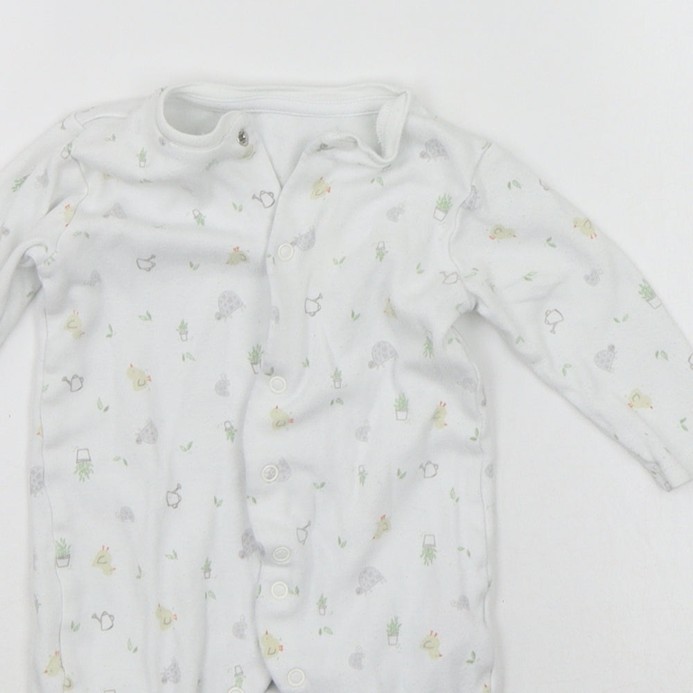 Primark Baby White Geometric  Babygrow One-Piece Size 6-9 Months