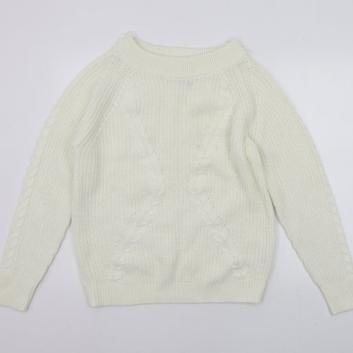 Boohoo Womens White   Pullover Jumper Size S