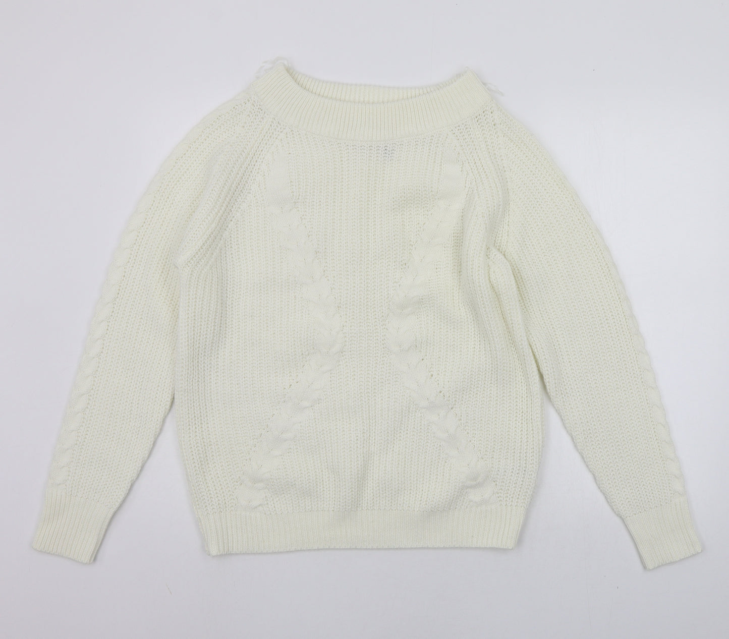 Boohoo Womens White   Pullover Jumper Size S