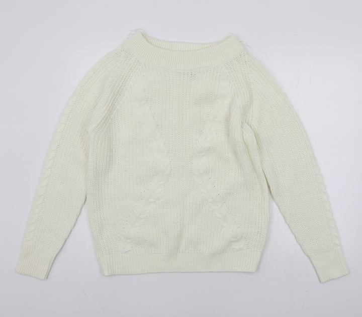 Boohoo Womens White   Pullover Jumper Size S