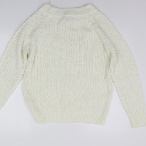 Boohoo Womens White   Pullover Jumper Size S