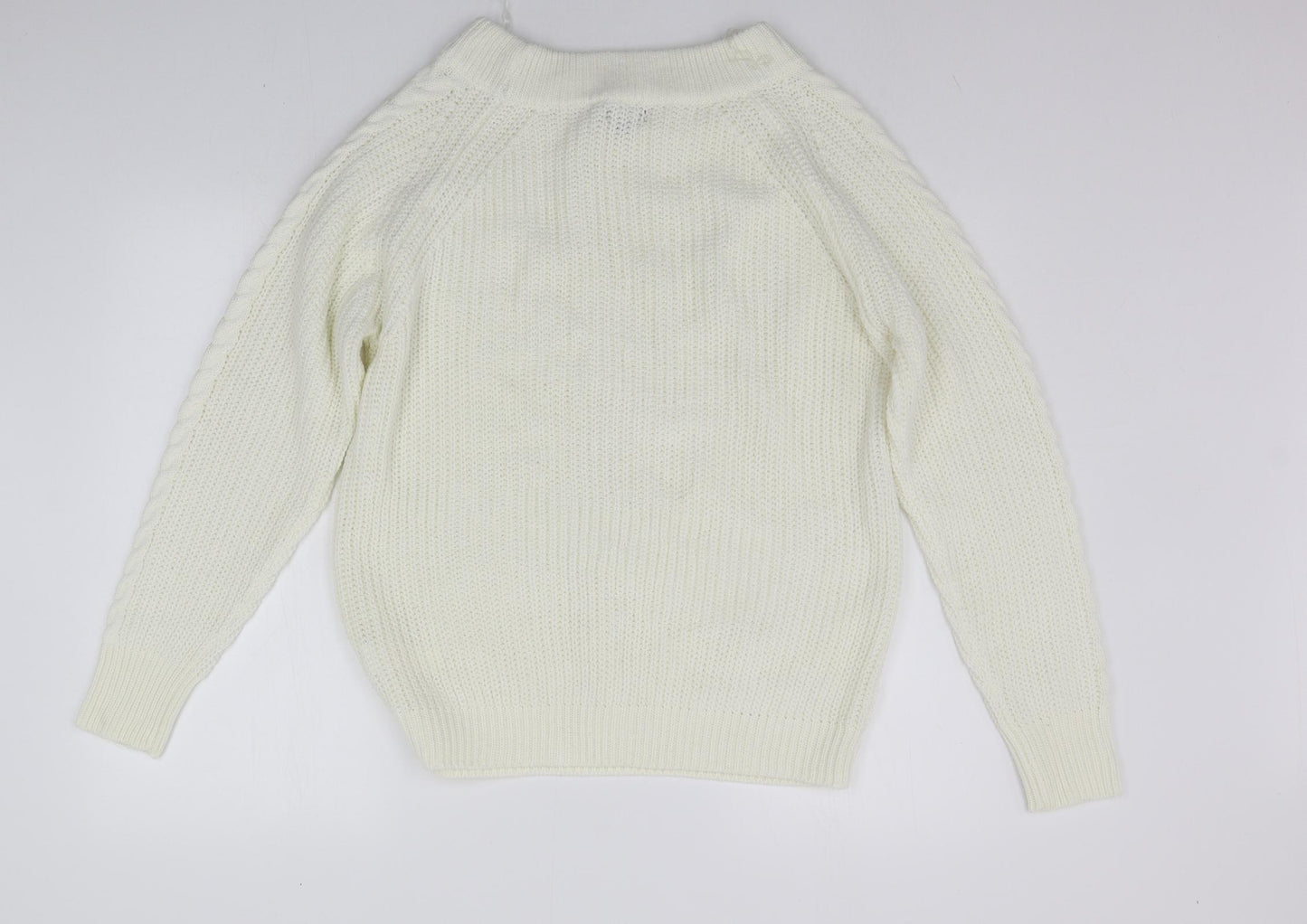 Boohoo Womens White   Pullover Jumper Size S