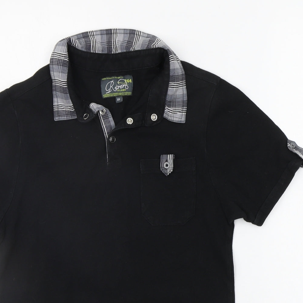 River Island Mens Black    Polo Size XS