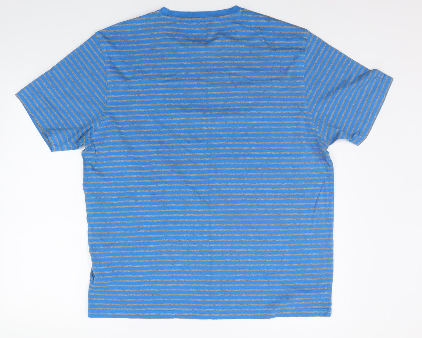 Marks and Spencer Mens Blue Striped   T-Shirt Size L