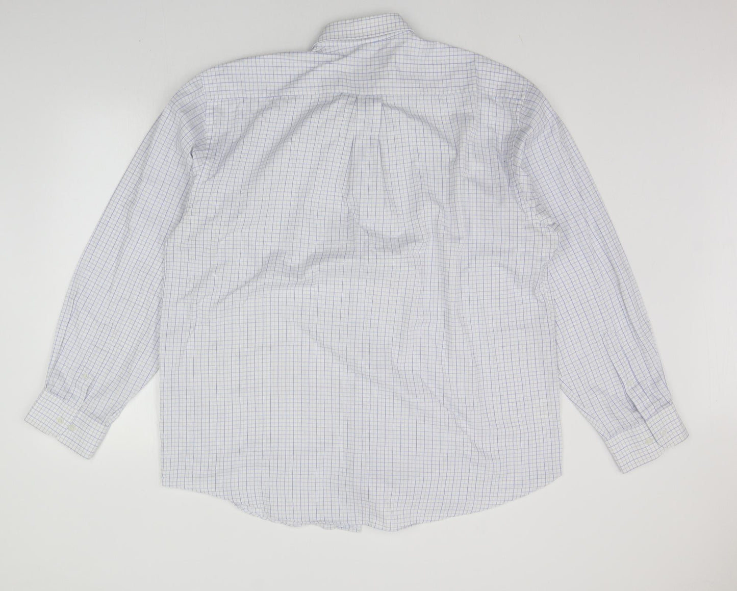 ARMANDO Mens White Check   Button-Up Size 17.5