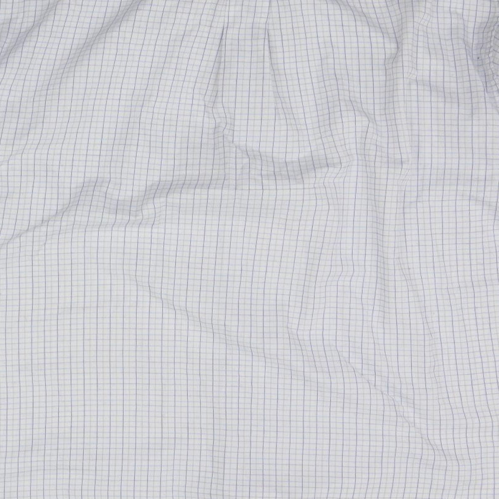 ARMANDO Mens White Check   Button-Up Size 17.5