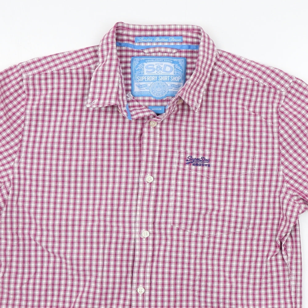 Superdry Mens Pink Check   Button-Up Size M