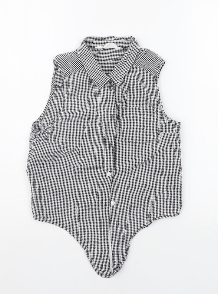 H&M Boys Grey Check  Basic Button-Up Size 12-13 Years