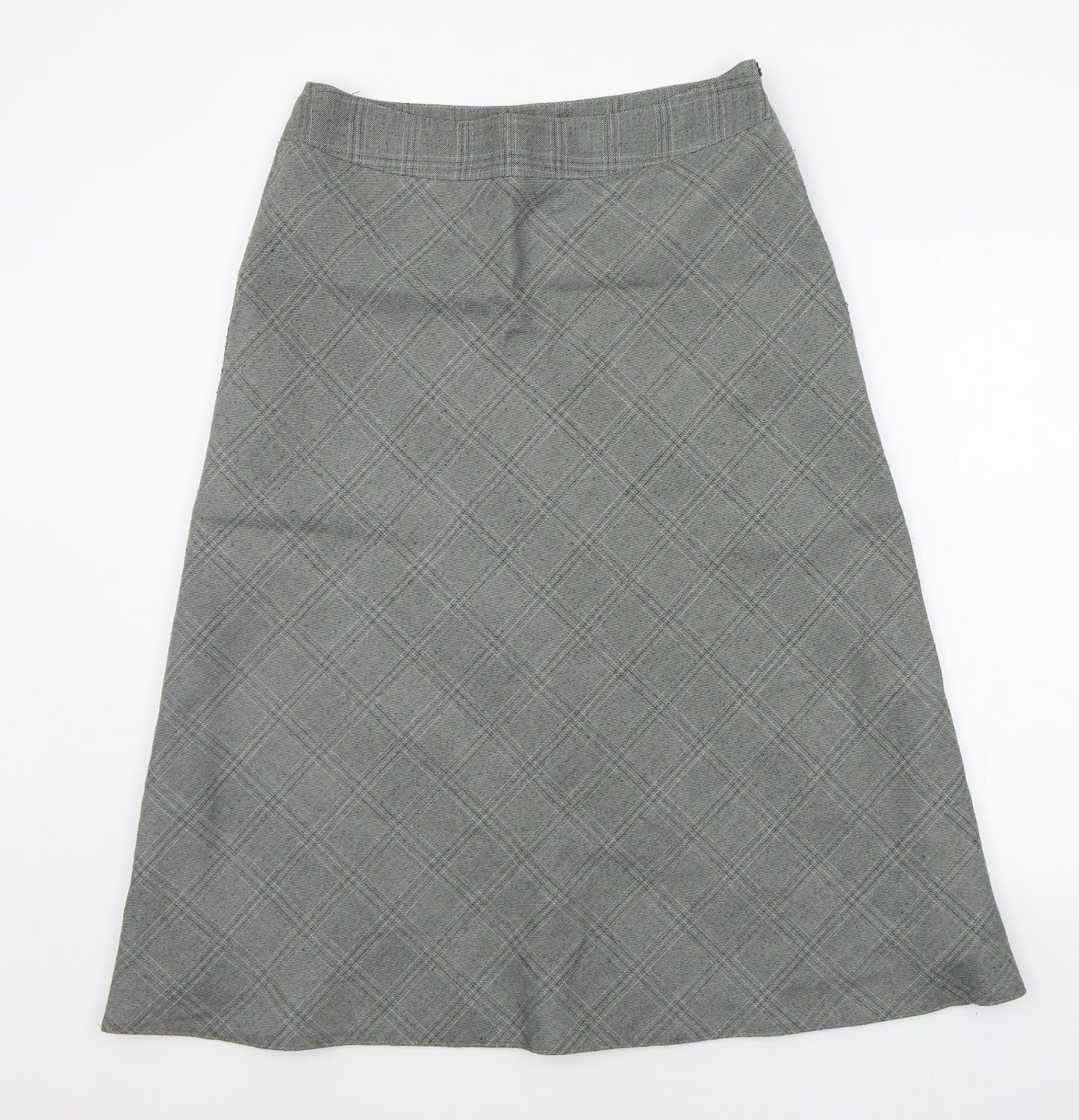 BONMARCHE Womens Grey Check  A-Line Skirt Size 14
