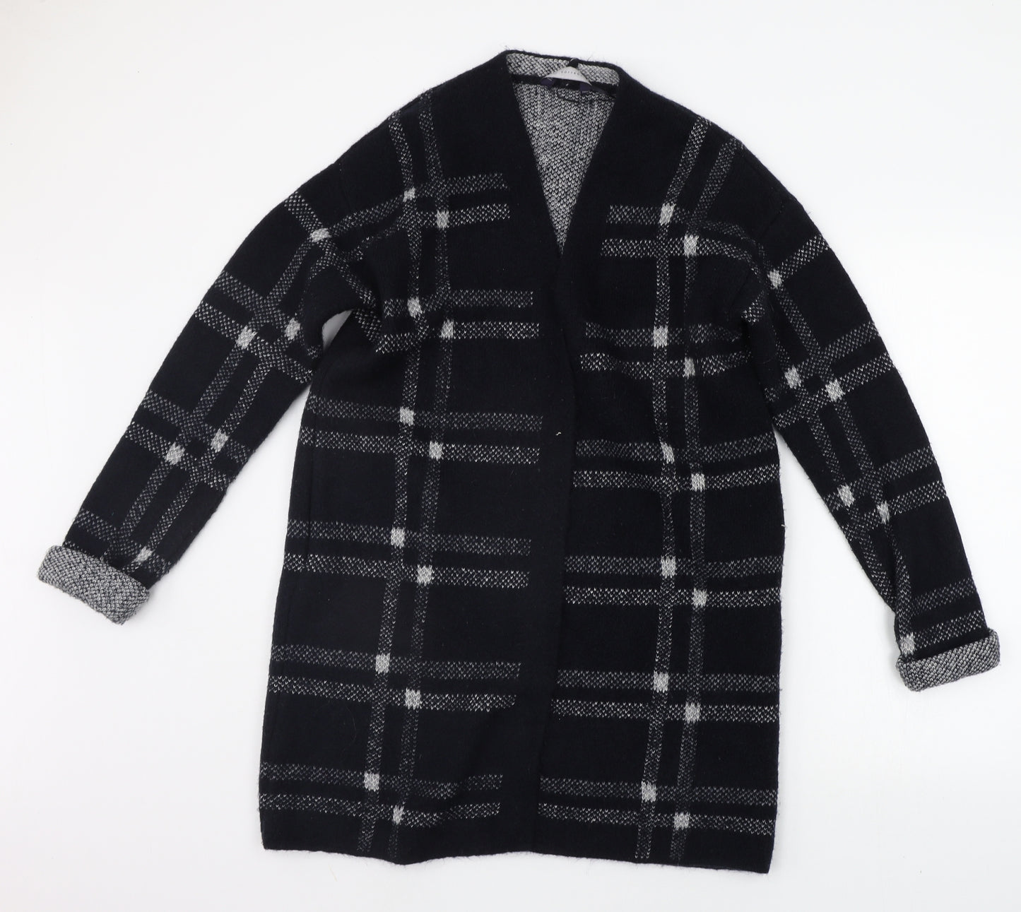Marks and Spencer Womens Black Check  Cardigan Jumper Size M