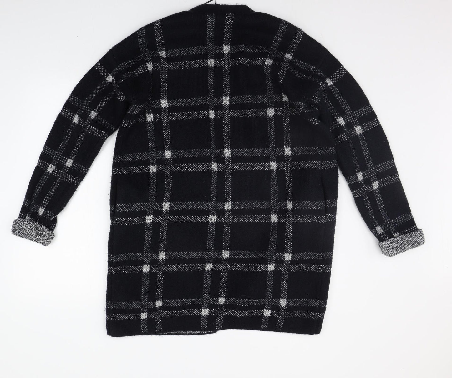 Marks and Spencer Womens Black Check  Cardigan Jumper Size M