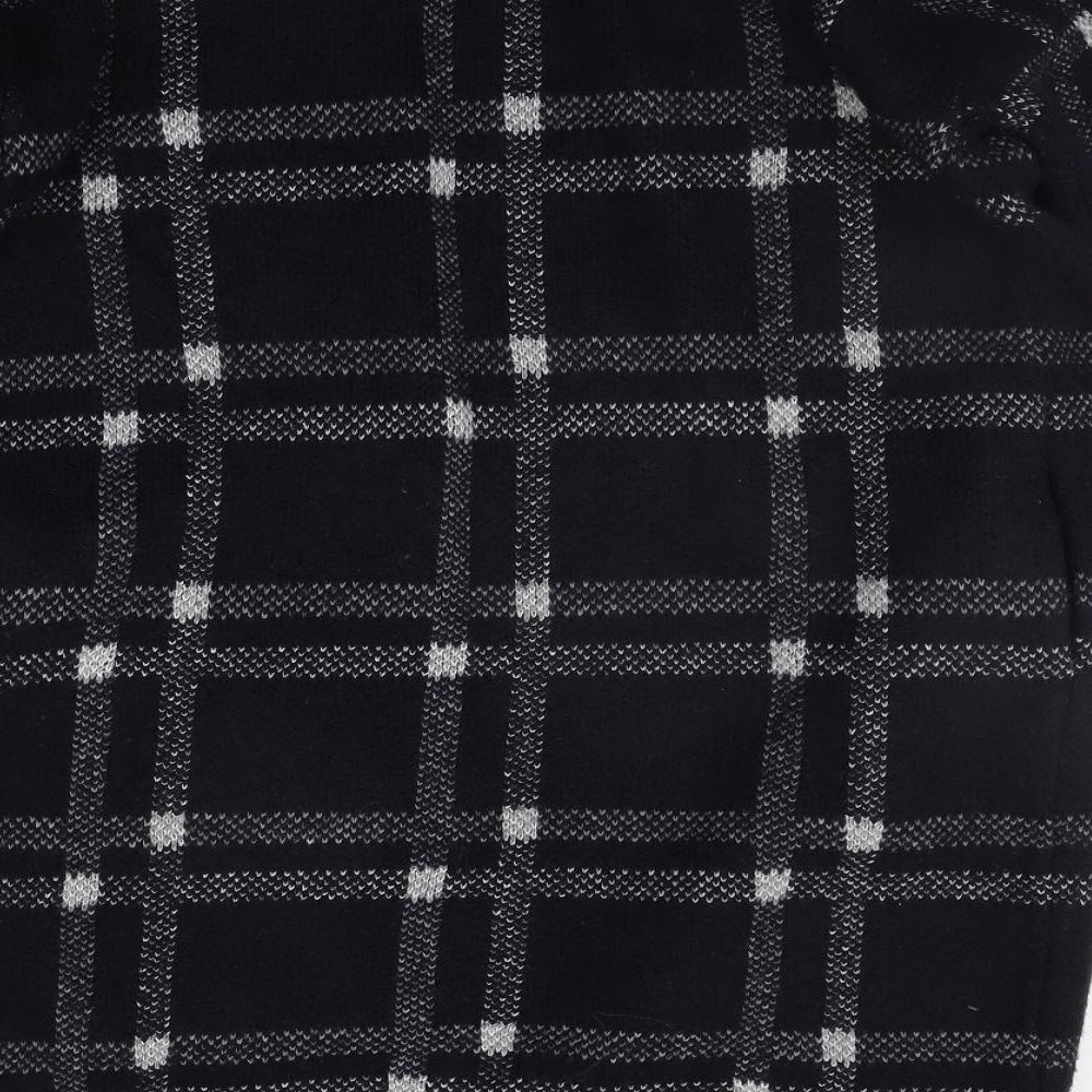 Marks and Spencer Womens Black Check  Cardigan Jumper Size M