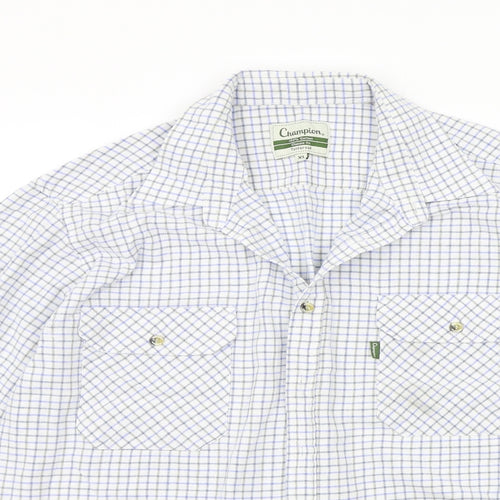 Champion Mens White Check   Button-Up Size XL