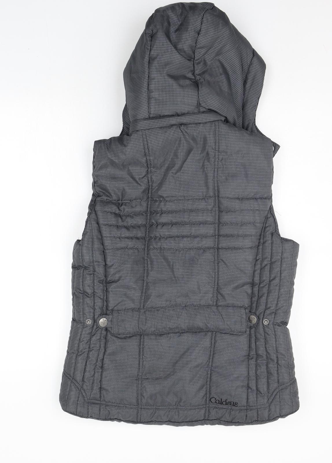 Caldene Womens Grey Check  Gilet Coat Size S