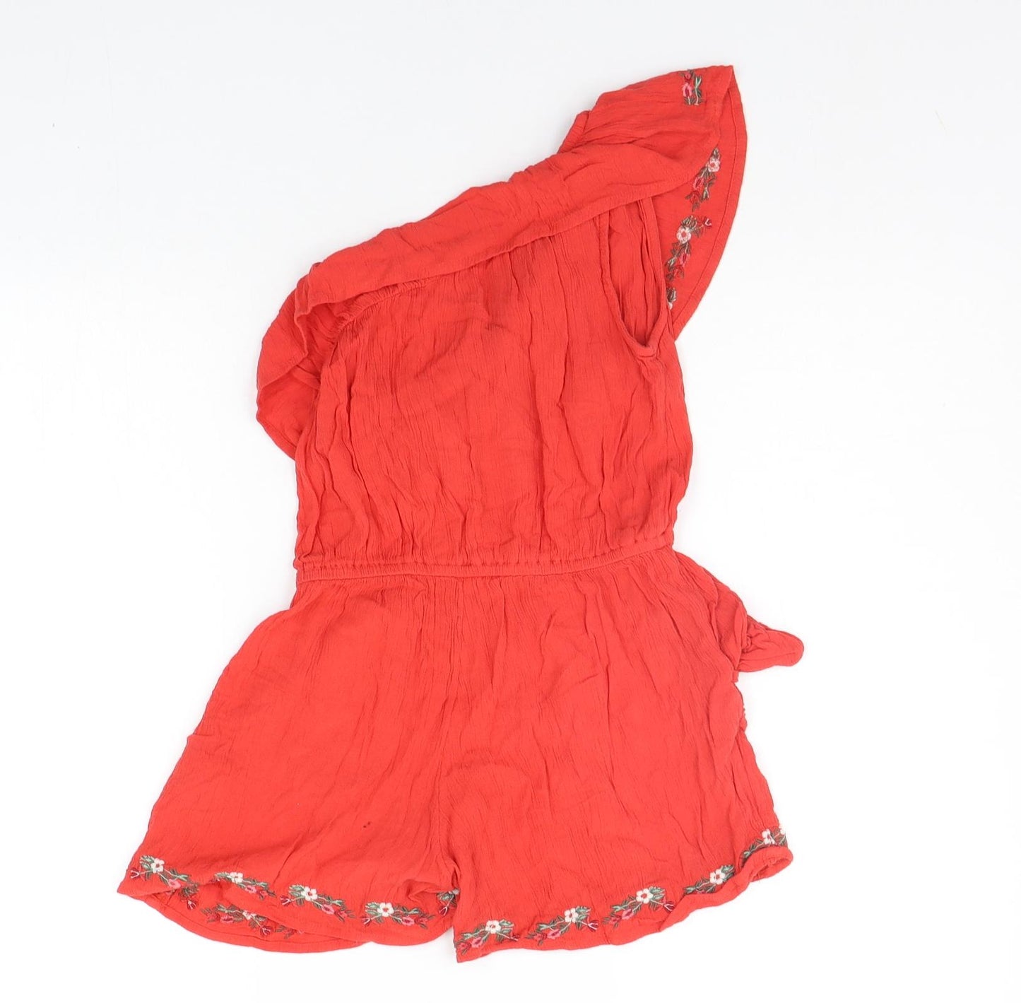 NEXT Girls Red Floral  Jumpsuit One-Piece Size 7 Years