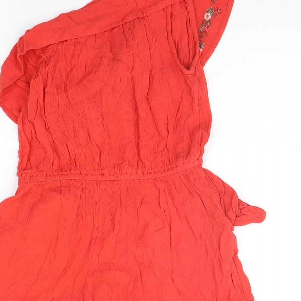 NEXT Girls Red Floral  Jumpsuit One-Piece Size 7 Years