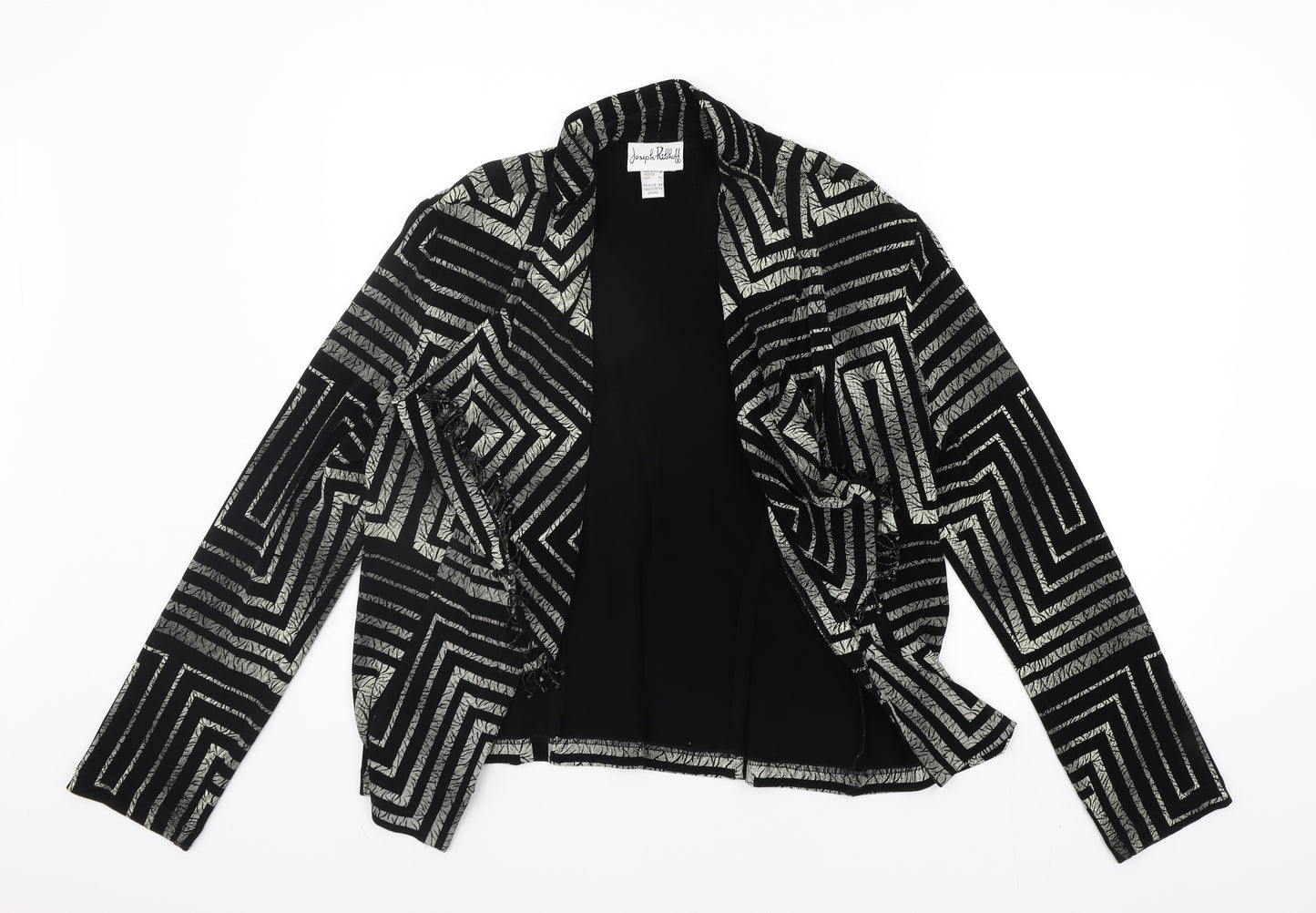 Joseph Ribkoff Womens Black Geometric  Cardigan Jumper Size 16