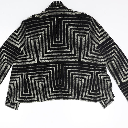 Joseph Ribkoff Womens Black Geometric  Cardigan Jumper Size 16