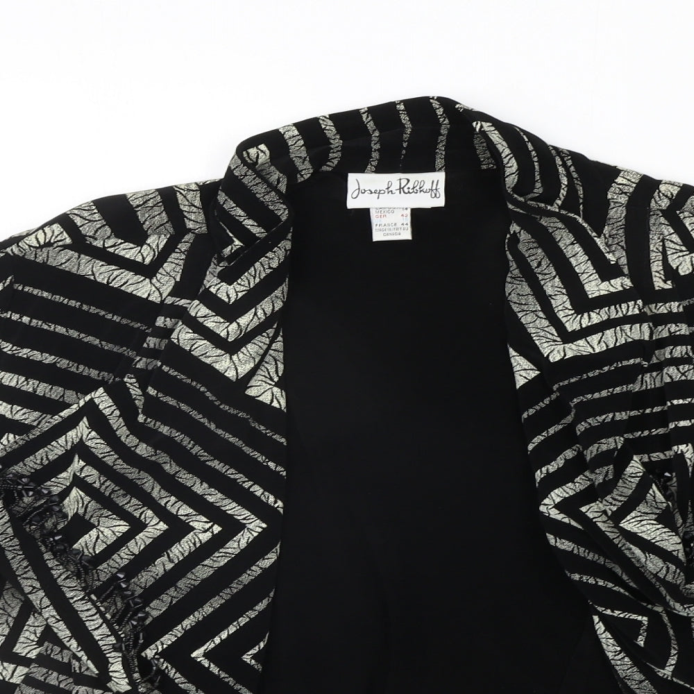 Joseph Ribkoff Womens Black Geometric  Cardigan Jumper Size 16