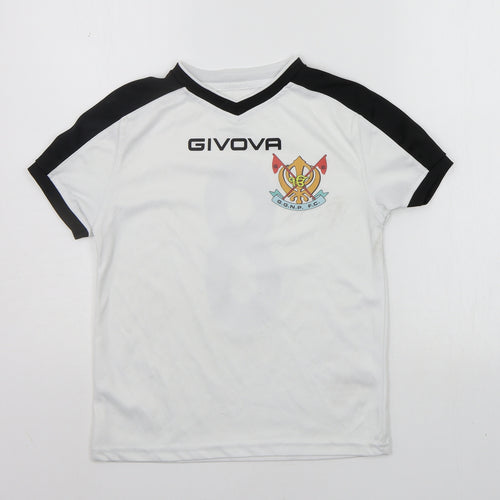Givova Boys White   Basic T-Shirt Size XL