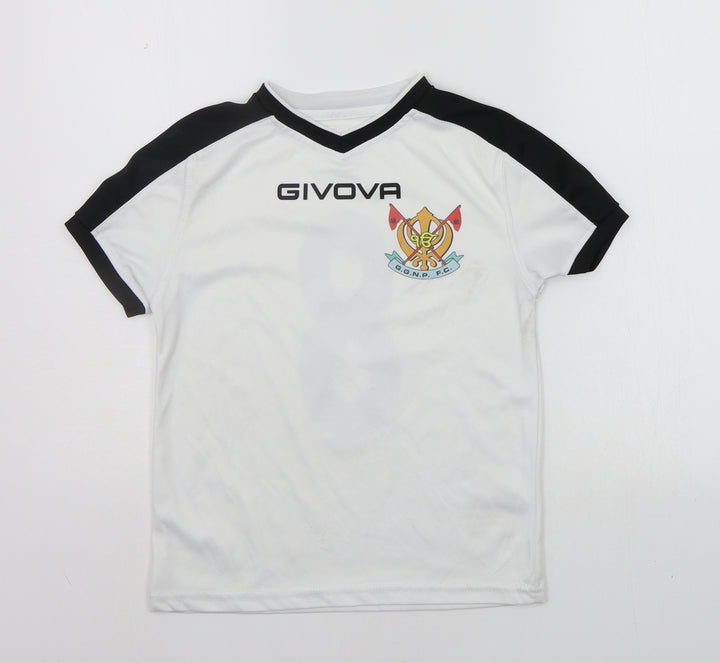 Givova Boys White Basic T-Shirt Size XL