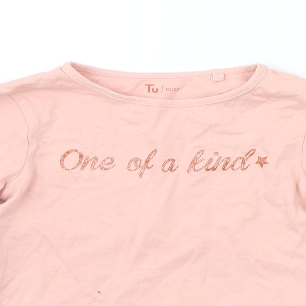 TU Girls Pink   Basic T-Shirt Size 6 Years