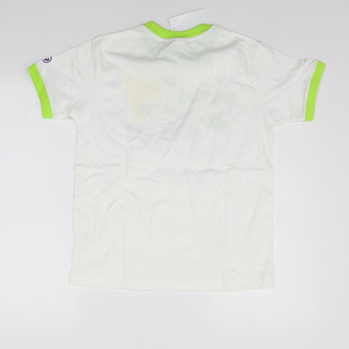 Wimbeldon Girls White Geometric  Basic T-Shirt Size 12-13 Years