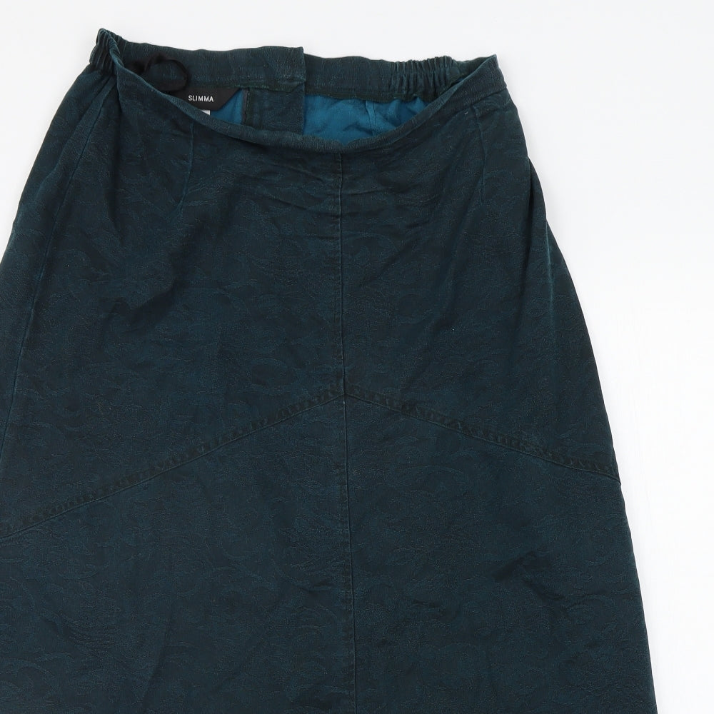 SLIMMA Womens Green Geometric  A-Line Skirt Size 16
