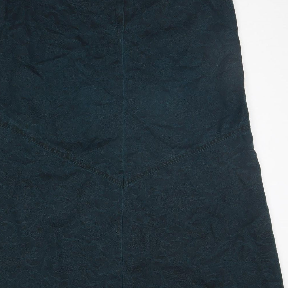 SLIMMA Womens Green Geometric  A-Line Skirt Size 16