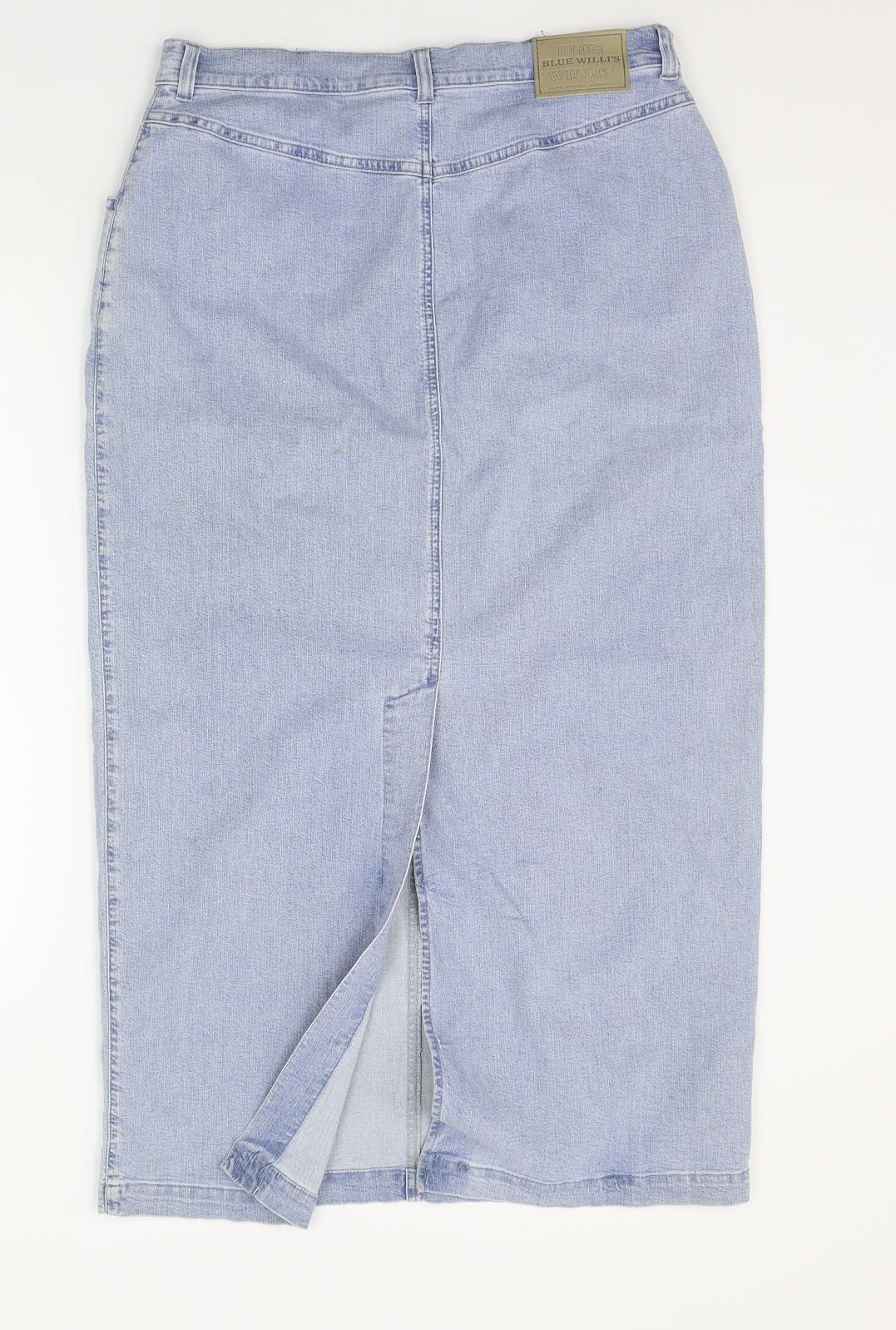 Blue Willi's Womens Blue   A-Line Skirt Size 14