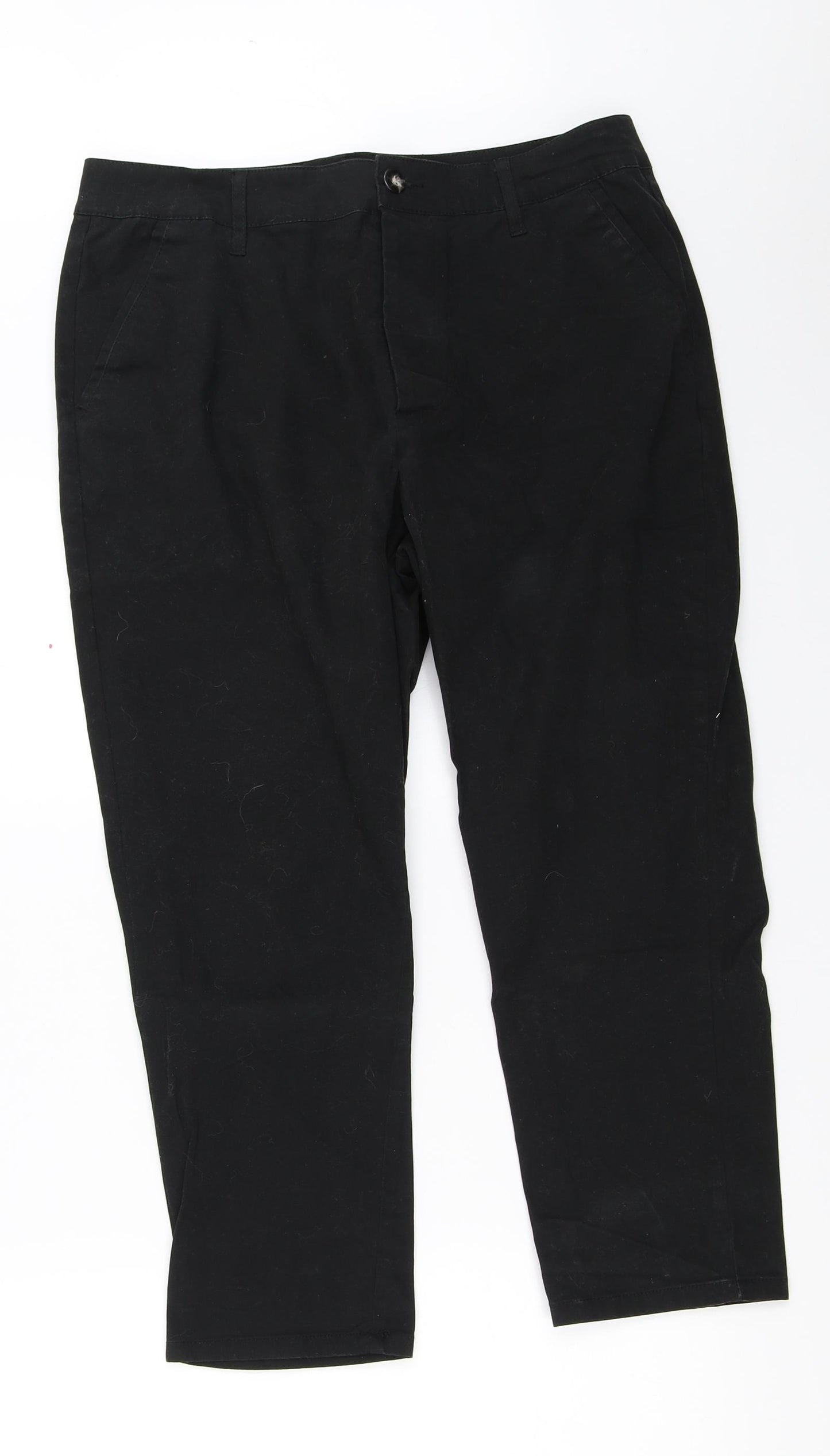 ASOS Womens Black   Cropped Trousers Size 32 in L22 in