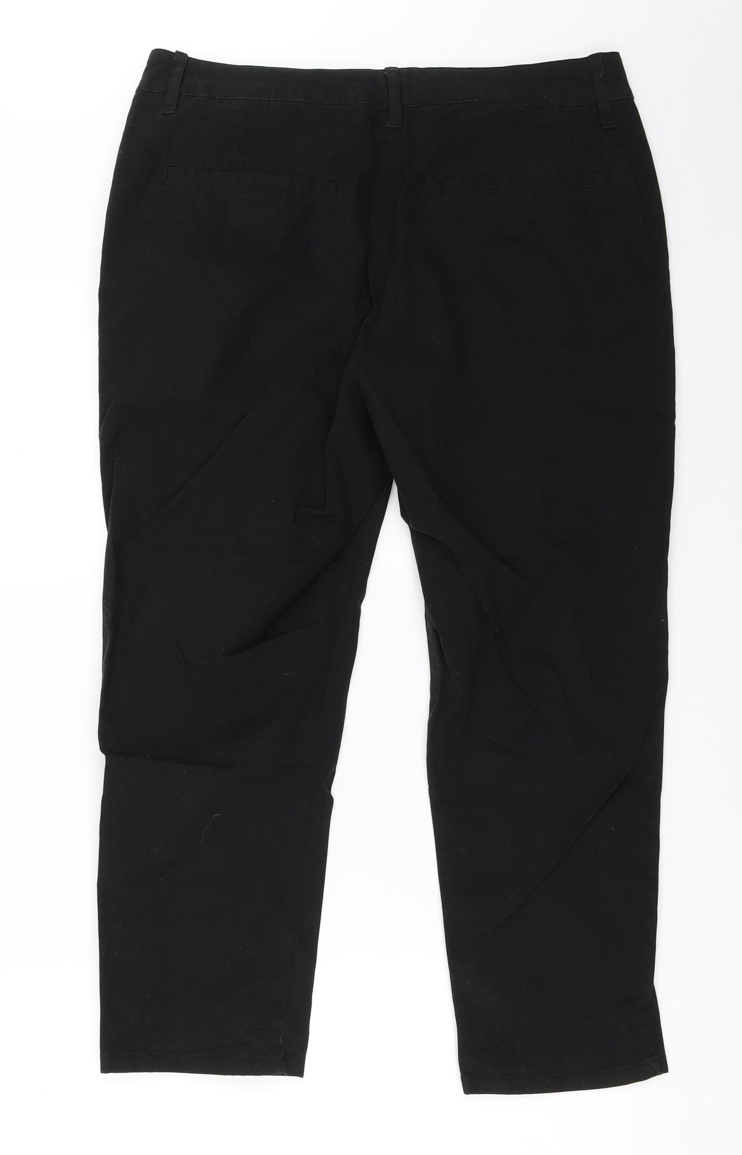 ASOS Womens Black   Cropped Trousers Size 32 in L22 in