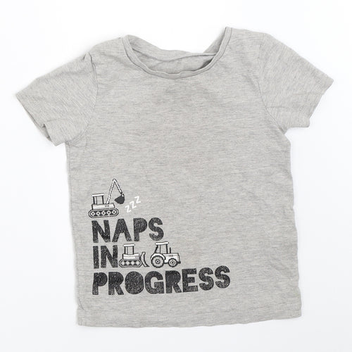 George Boys Grey   Basic T-Shirt Size 4-5 Years