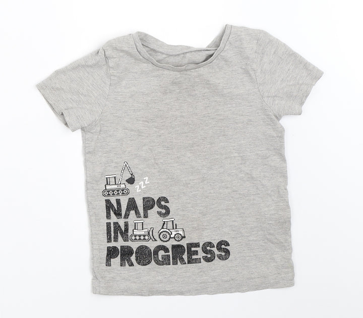 George Boys Grey   Basic T-Shirt Size 4-5 Years