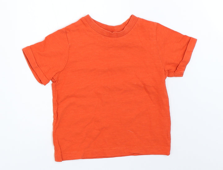 Mini Club Boys Orange   Basic T-Shirt Size 9-12 Months