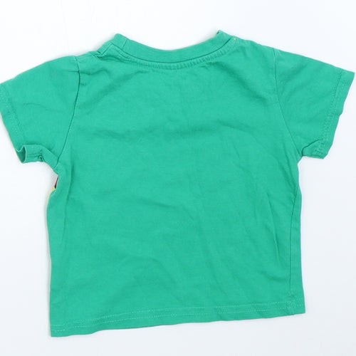 Mini Rebel Boys Green   Basic T-Shirt Size 9-12 Months