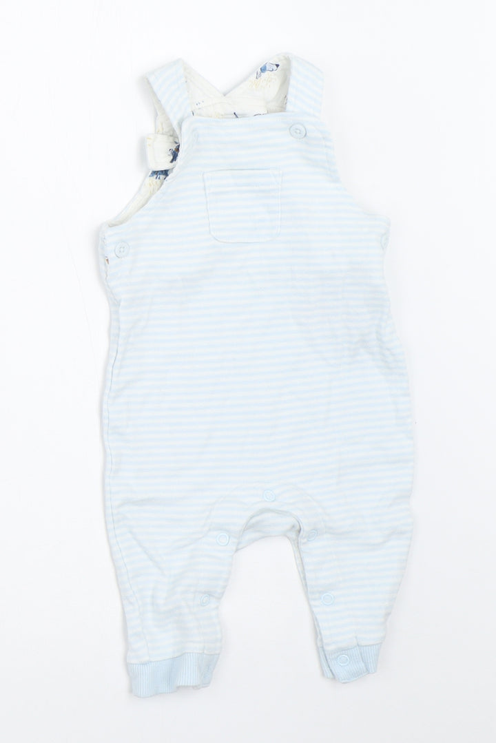 Marks and Spencer Boys Blue Striped Dungaree One-Piece Size 3-6 Months