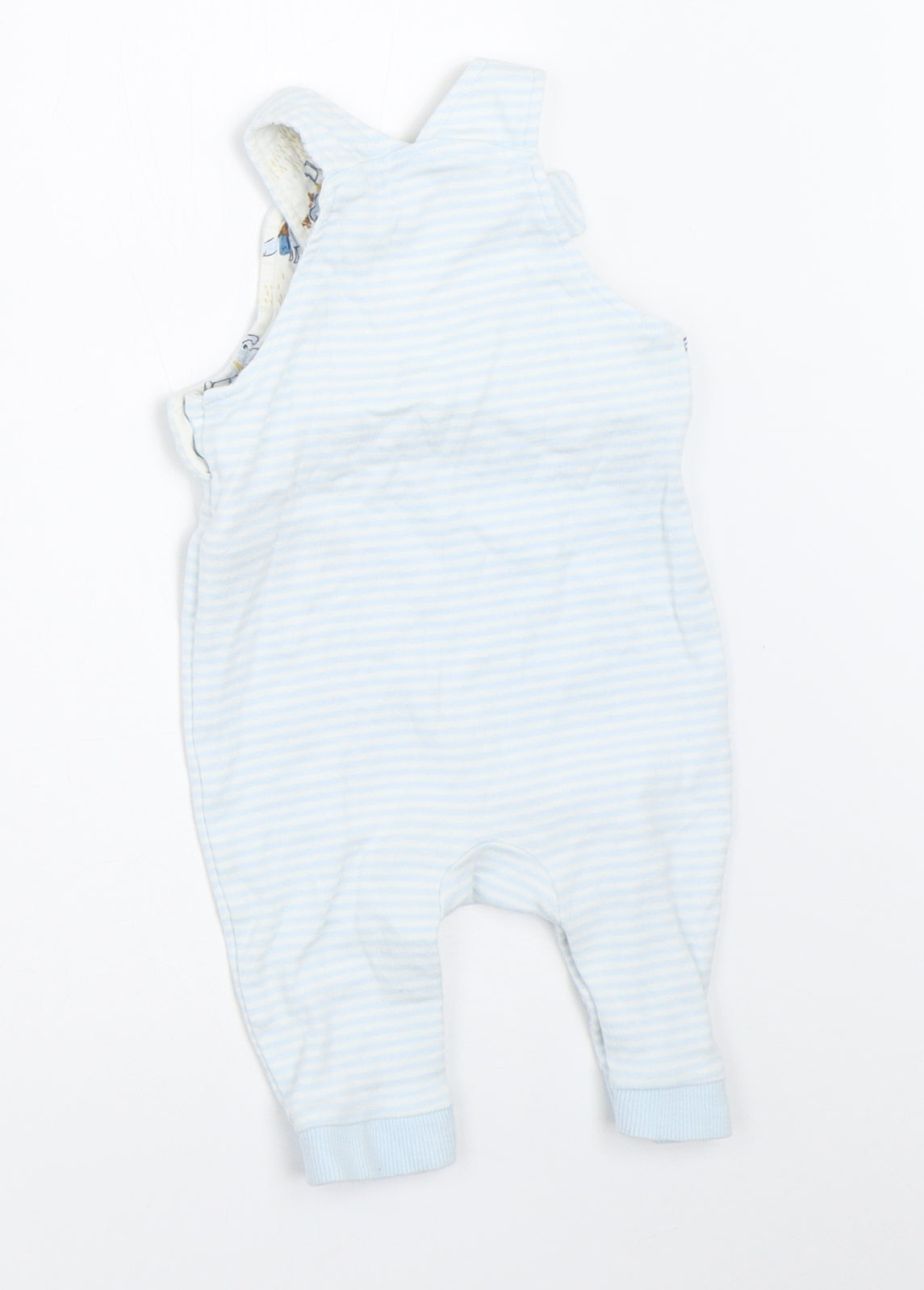 Marks and Spencer Boys Blue Striped  Dungaree One-Piece Size 3-6 Months