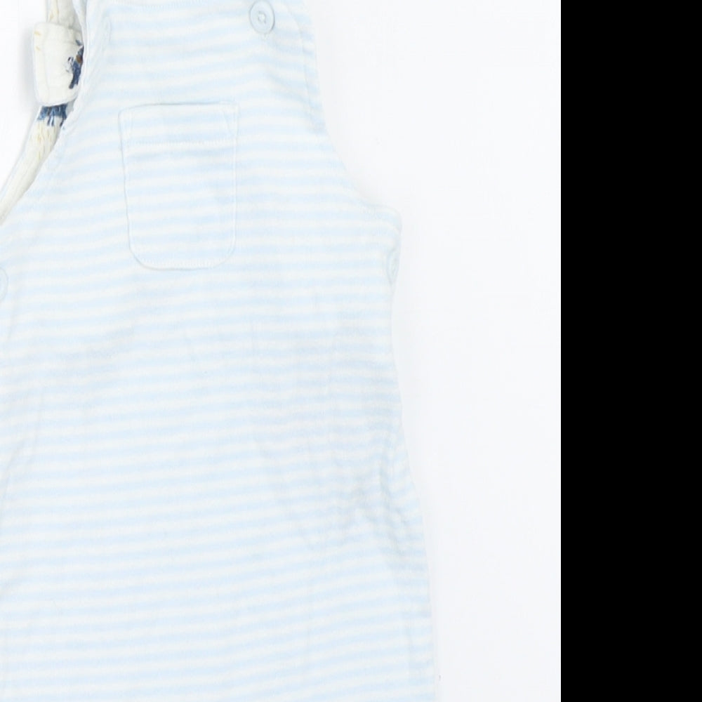 Marks and Spencer Boys Blue Striped  Dungaree One-Piece Size 3-6 Months