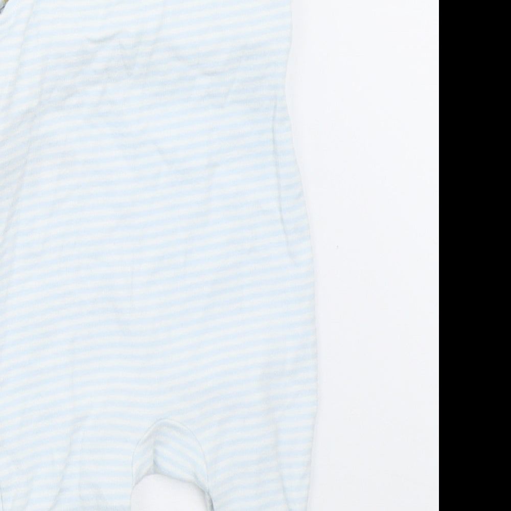 Marks and Spencer Boys Blue Striped  Dungaree One-Piece Size 3-6 Months