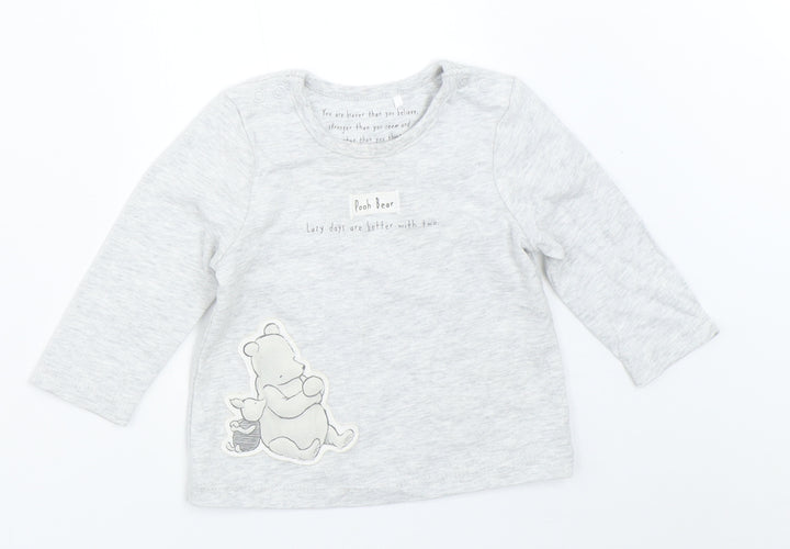 TU Baby Grey Basic T-Shirt Size 3-6 Months - Winnie The Pooh